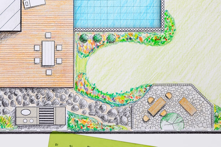 Landscape architecture incorporating sustainable design principles